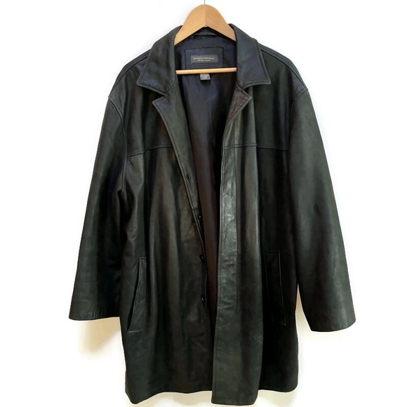 Banana Republic Factory Jackets & Blazers - Banana Republic Black Long Line Genuine Leather Jacket, Women's Size XXL